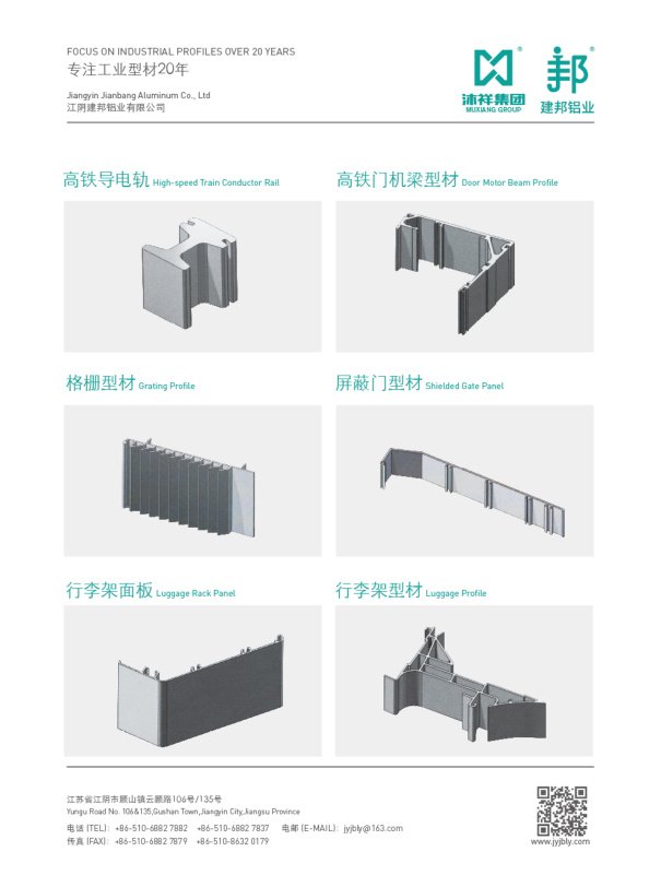 Rail Traffic Aluminum Profiles for Aluminum Extrusion sourcing from Jianbang Aluminum
