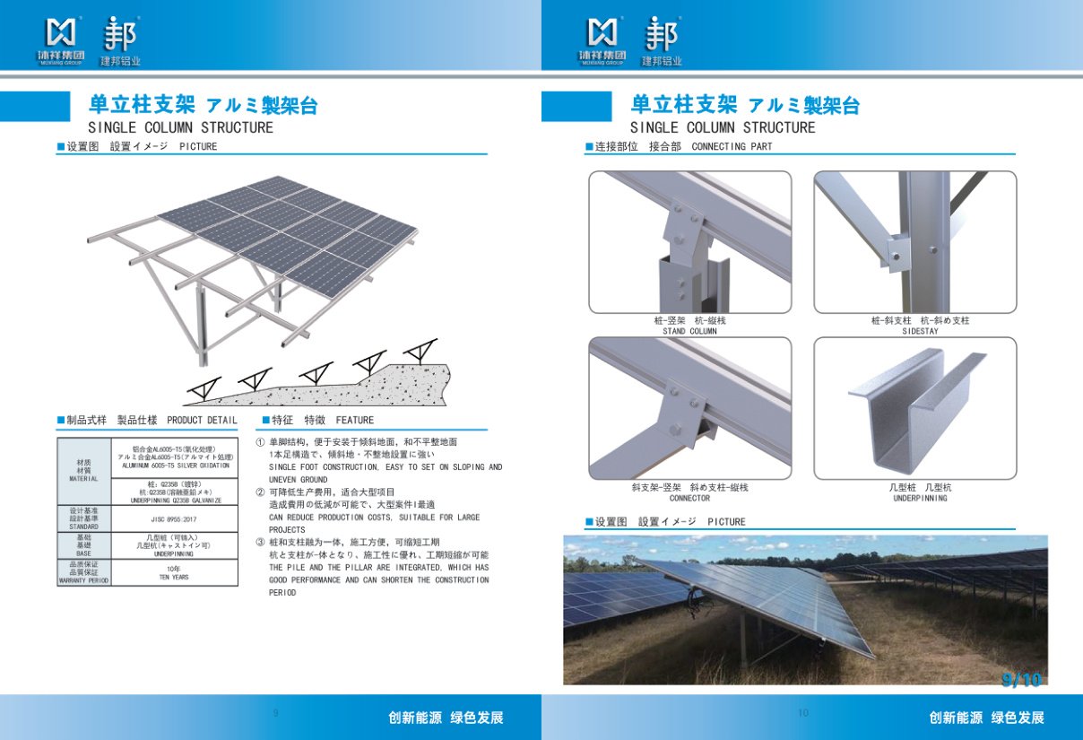 Solar Panel Frame & Bracket Profiles for New Energy Materials sourcing from Jianbang Aluminum