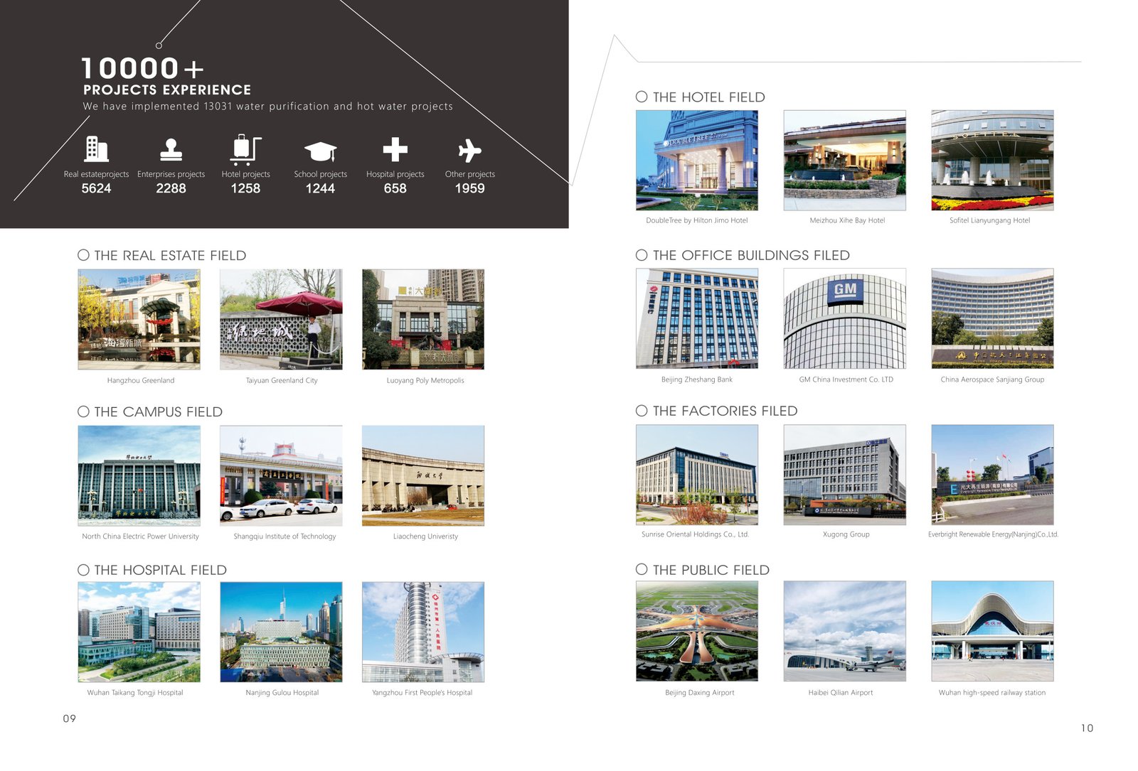 MICOE water purification project experience fields for real estate hotels schools hospitals and offices